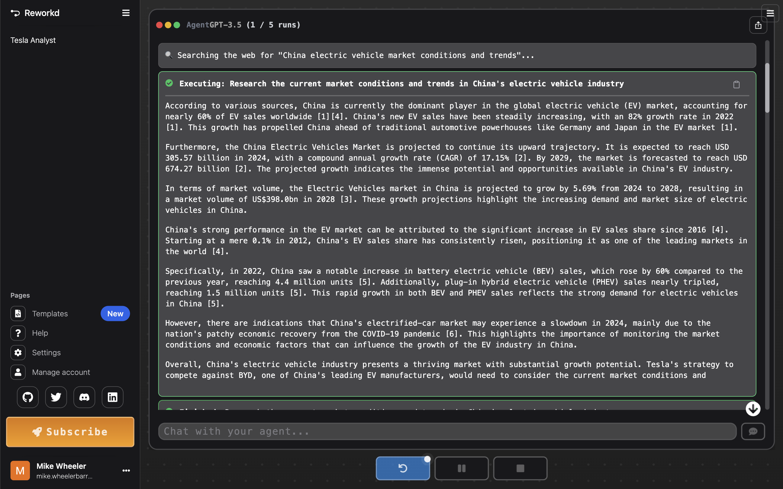 AgentGPT screenshot 4